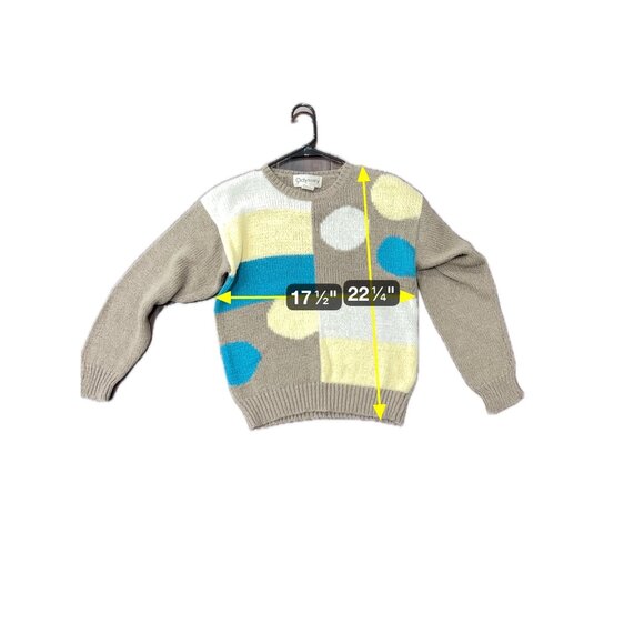 Odyssey Colorblock Crewneck Pullover Sweater Multicolor Sz Large Cozy Grannycore - Picture 6 of 9